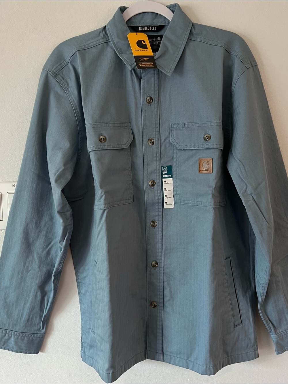 Carhartt Men's Rugged Flex Newcastle Shirt Jacket  Blue Shirt Jacket Relaxed M
